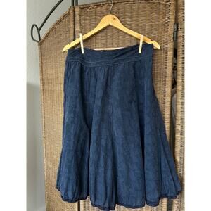 Navy Talbots Silk Lined Midi Skirt